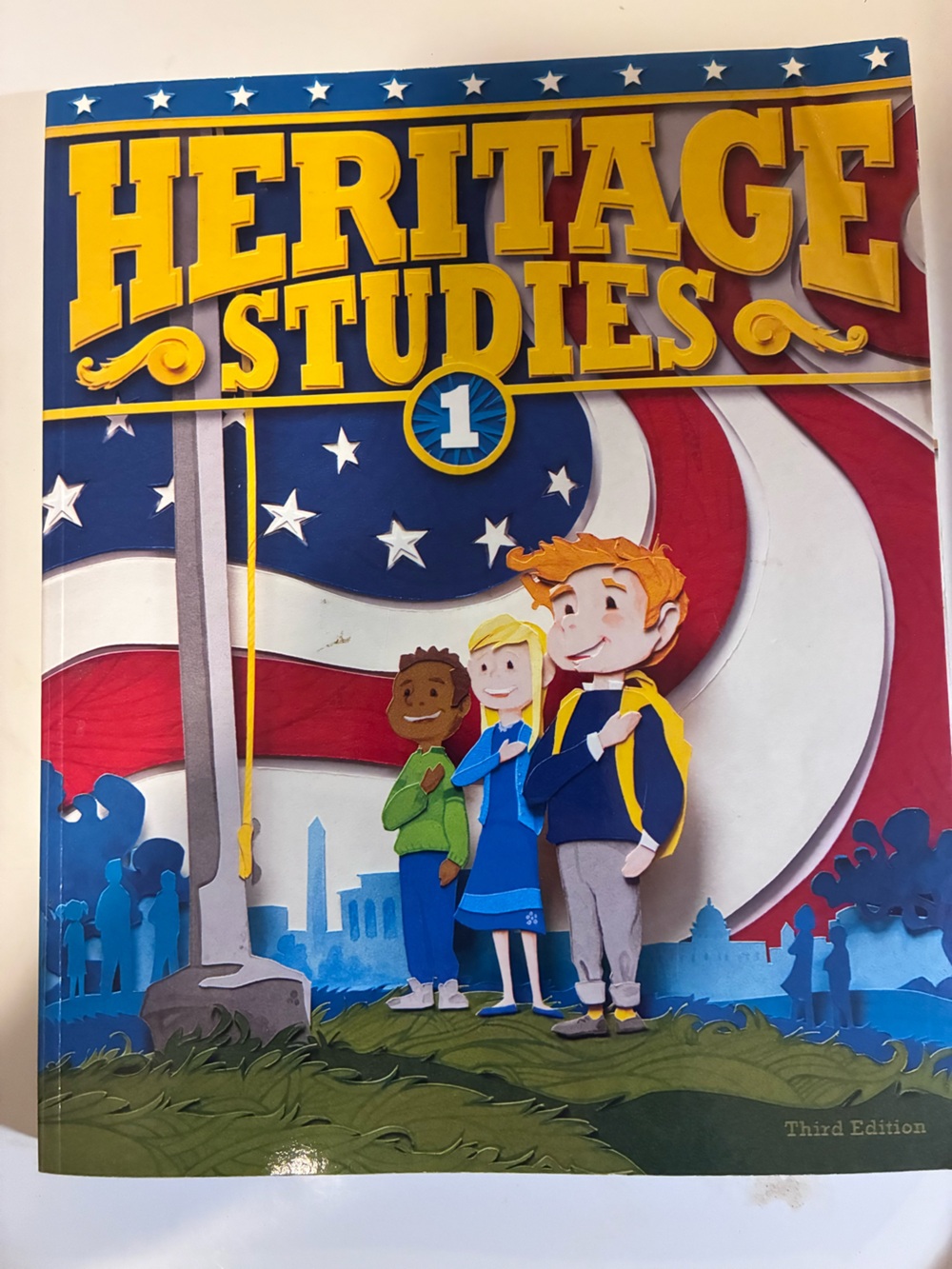 Heritage Studies 1 Student Textbook - Patriotic Illustration Bob jones homeschoo